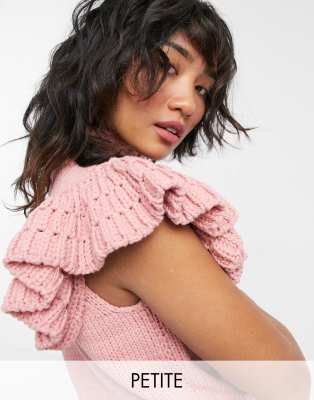 pink top with ruffle sleeves