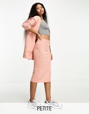 Y.A.S Petite knitted midi skirt co-ord in pink