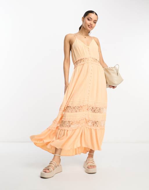 Forever 21 crochet outlet trim maxi dress