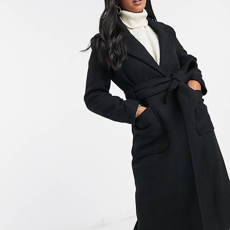 manteau long femme noir