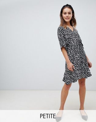 Y.A.S Petite - Mini-jurk met strikceintuur en stippen-Multi