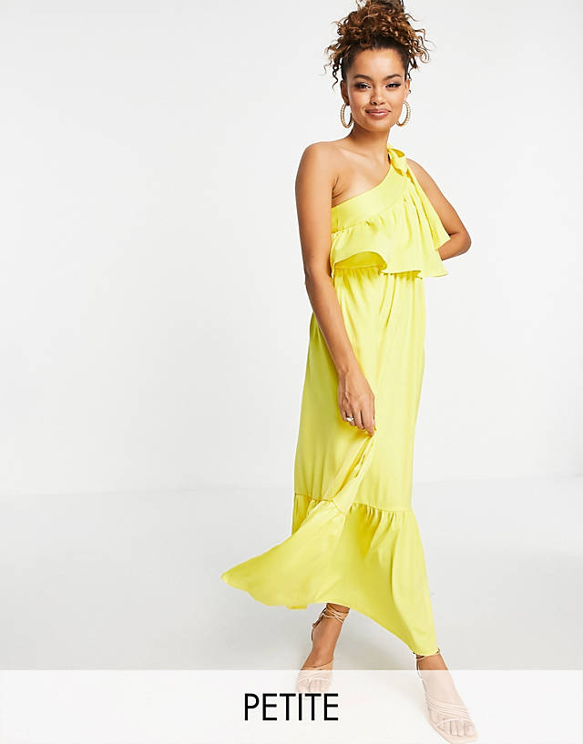 Y.A.S Petite - one shoulder midi dress in lemon