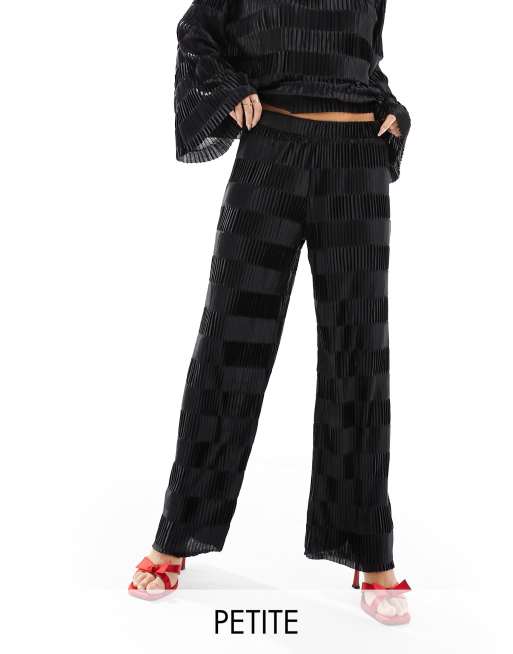 Y.A.S Petite - Pantaloni plissé neri a scacchi in coordinato