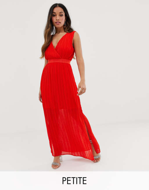 Petite pleated best sale maxi dress