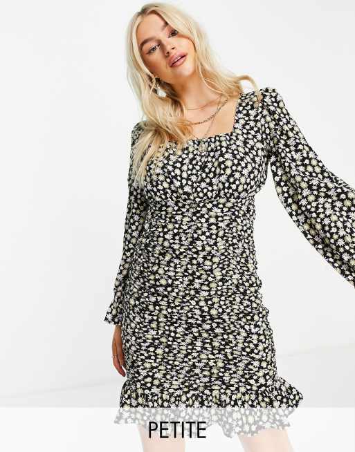 Y.A.S Petite - Robe courte froncée à encolure carrée et motif floral