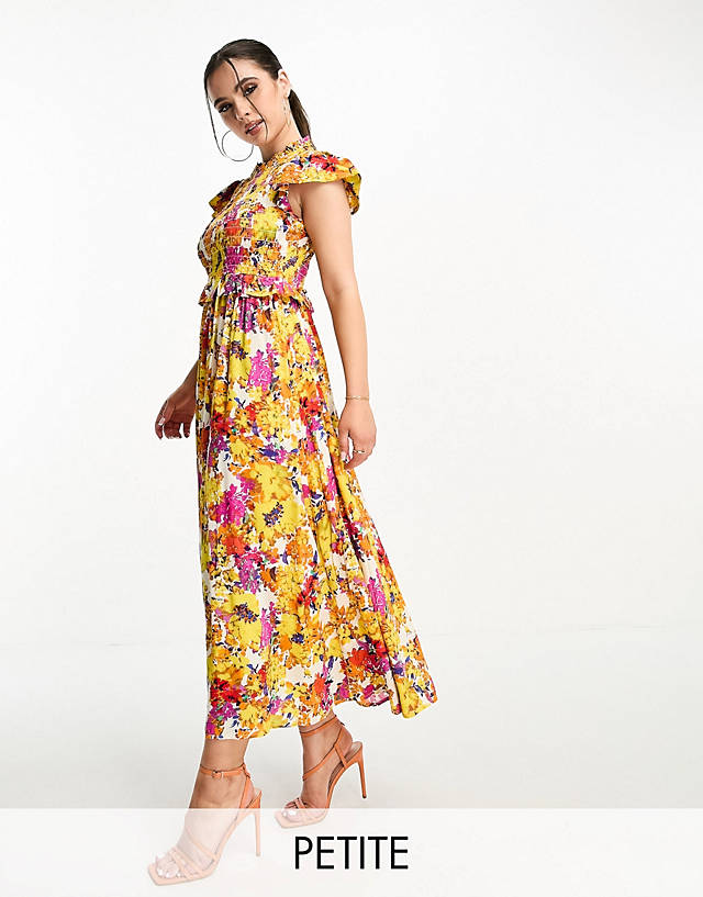 Y.A.S Petite - shirred bodice maxi dress in florals