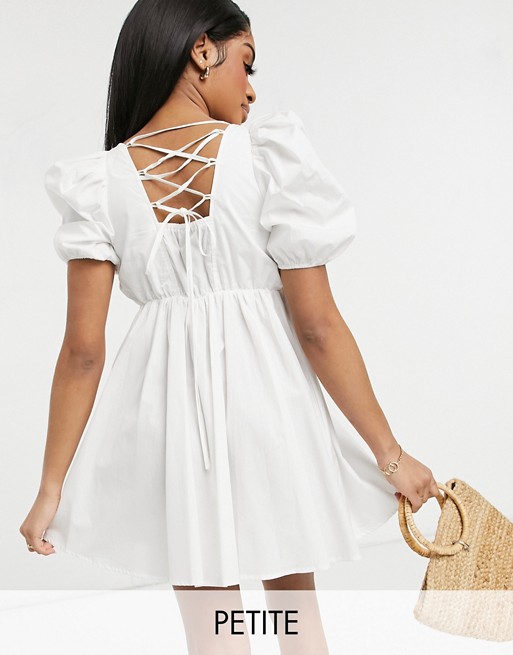 Y.A.S. Petite mini smock dress in white
