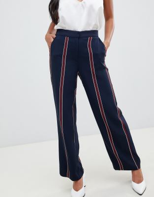 petite striped trousers