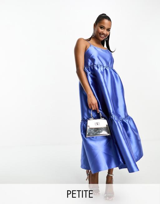 Y.A.S Petite structured prom midi dress in blue ASOS