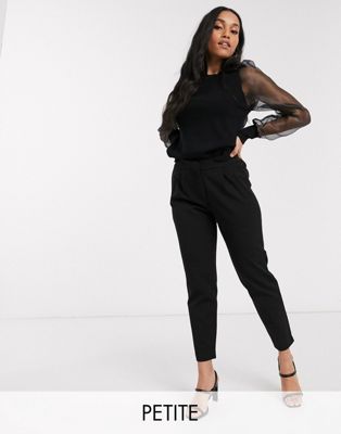 Y.A.S Petite tailored trouser with elasticated waist in black