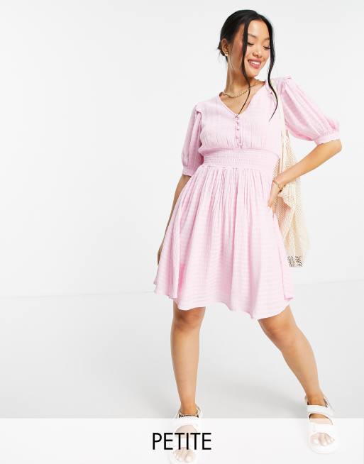 Y.A.S Petite - Vestito da giorno con vita arricciata rosa chiaro