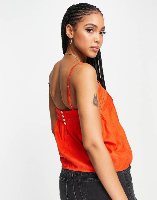 Y.A.S pleated front cami top co-ord in bright orange | ASOS