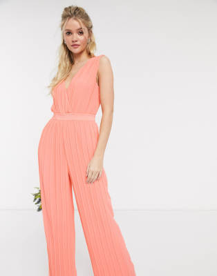 asos coral jumpsuit