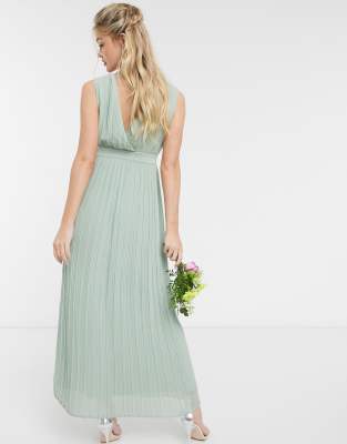 yas pleated maxi dress