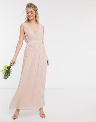 yas pleated maxi dress