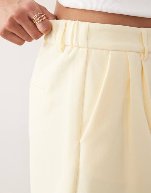 YAS pleated tailored shorts in pale yellow - part of a set, 5 of 5