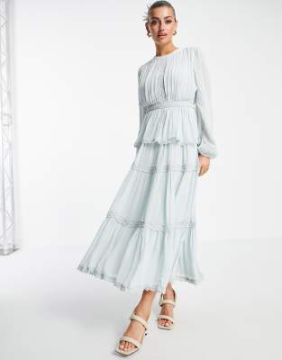 tiered pleated dress