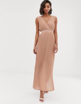 pleated dress maxi