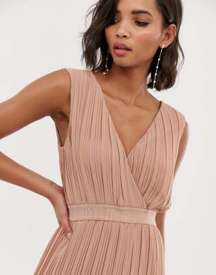 yas pleated maxi dress