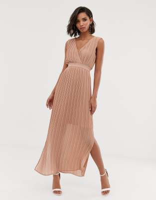 yas pleated maxi dress