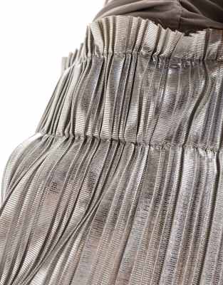 Y.a.s. Y.a.s Plisse Wide Leg Pants In Gray