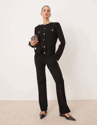 YAS YAS pocket detail knitted trouser co-ord in black