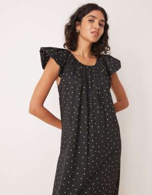 Y.a.s. Polka Dot Midi Dress In Blue