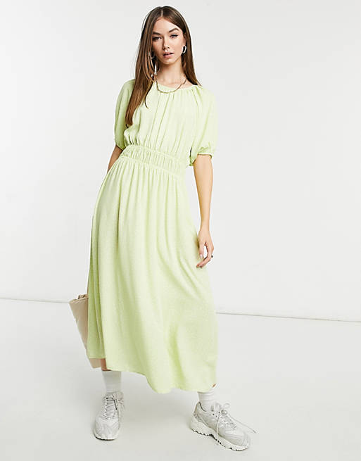 Y.A.S. polka dot midi tea dress in green