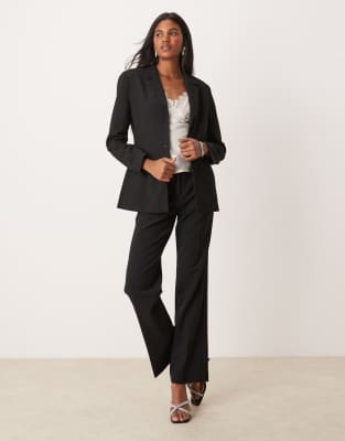 YAS premium bow back blazer and tailored trouser co ord in black 
