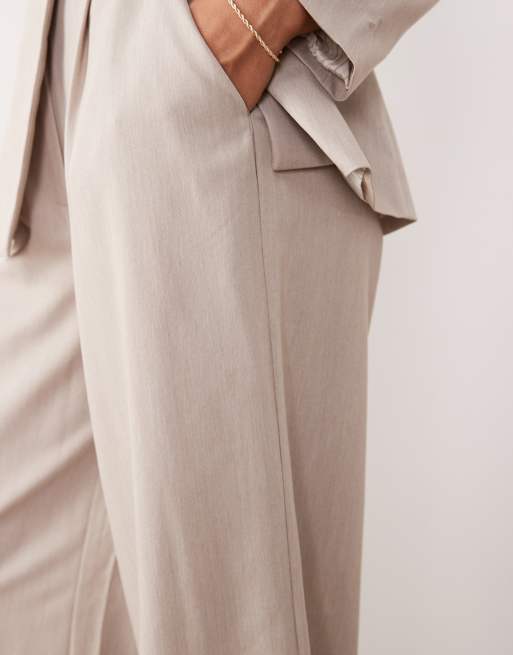 YAS premium high waisted wide leg pants in pale grey (part of a set), 5 of 5