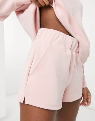 pink shorts co ord