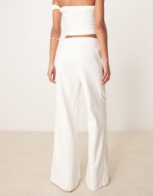 slim fit dress slacks Aveline Wide-Leg High Waist Flowy Pants with Pockets – Neutral, Lightw –  yes Bae Nourished main image 0