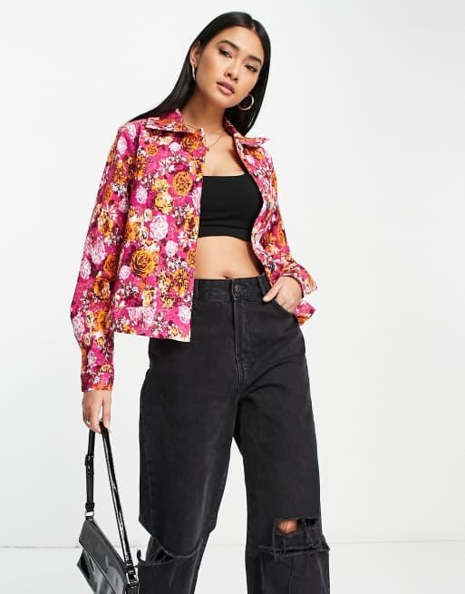 Printed cotton jacket womens deals