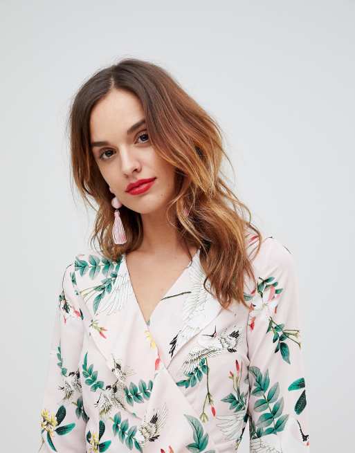 Y.A.S printed frill wrap midi dress, 3 of 4