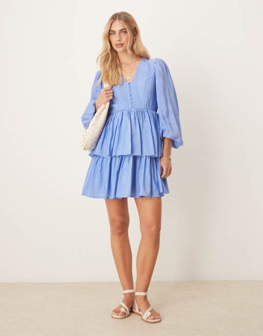 blue boho mini dress Blue Midi Length Qipao Dress with Butterfly and Floral Print  Oriental Me