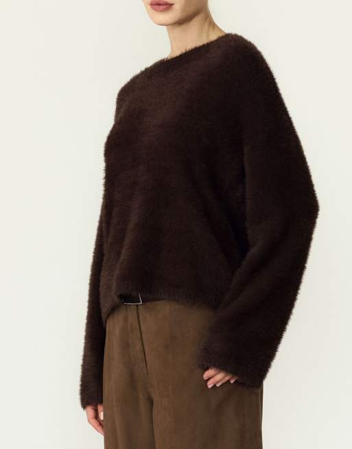 YAS Pull en maille couleur coffee bean, 4 de 7