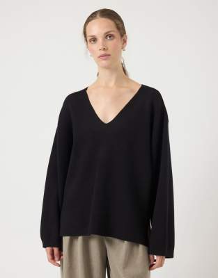 YAS - Pull en maille - Noir