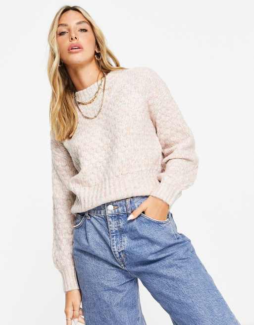 Y.A.S – Pullover in Pastellrosa mit Melange-Effekt