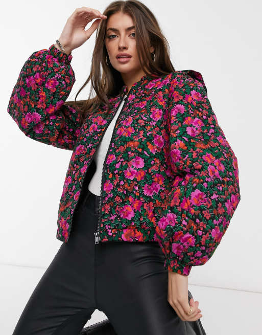 Bomber jacket floral sale