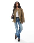 [YAS] YAS quilted jacket in khaki-Green S Capers