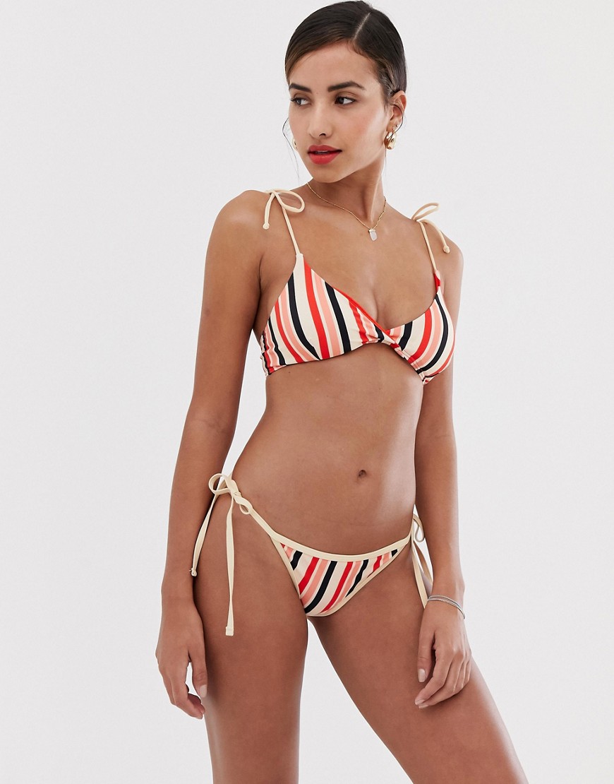 Y.A.S – Randig bikiniunderdel med hög benskärning-Flerfärgad