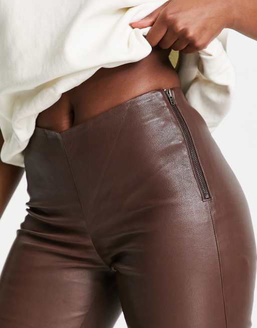 Y.A.S real leather pants in brown