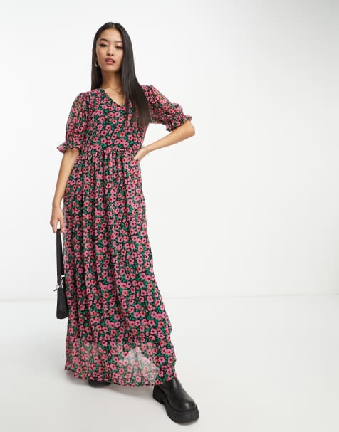 Y.A.S. Rinna floral printed maxi dress in multi - view 1