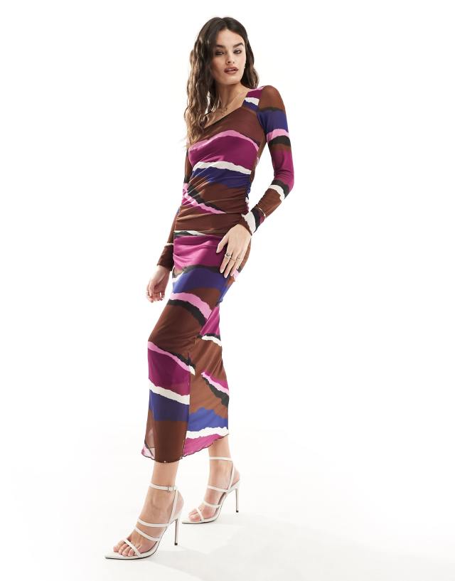 Y.A.S - rizza midi dress in purple swirl print