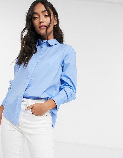 Y.A.S. Robbia classic boxy shirt in blue