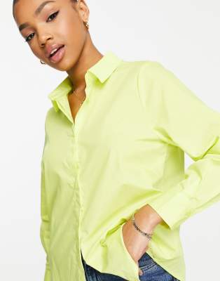 YAS Y.A.S. Robbia oversized shirt in bright green