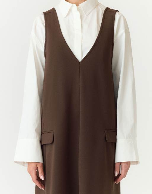 YAS - Robe chasuble - Marron chocolat, 4 de 7
