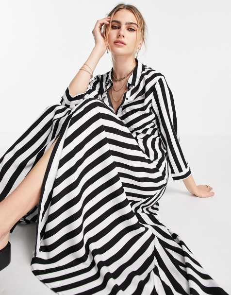 Y.A.S - Robe chemise longue à grosses rayures - view 1