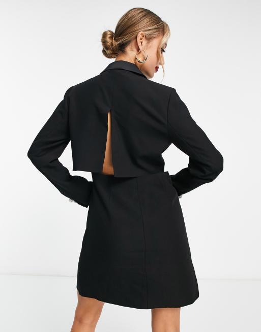 Y.A.S - Robe courte ajustée à dos ouvert - Noir, 2 de 4