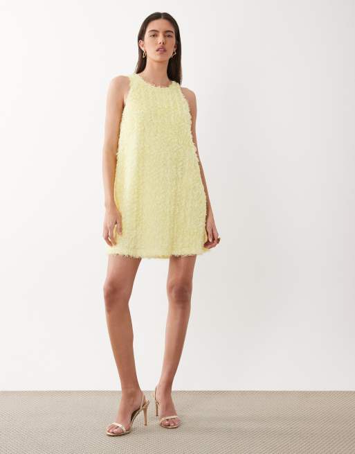 YAS - Robe droite courte sans manches en tissu texturé - Jaune pastel, 2 de 4